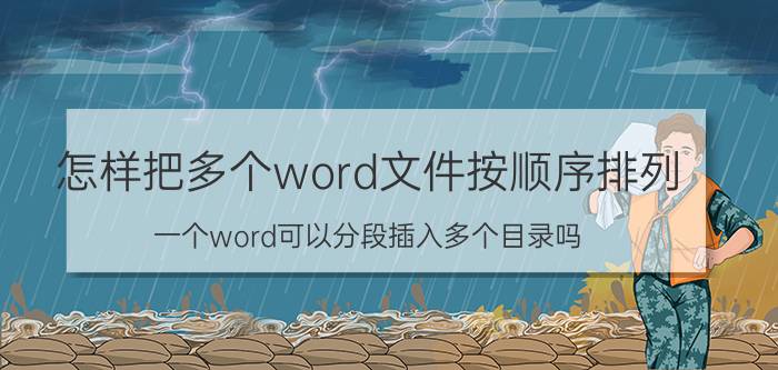 怎样把多个word文件按顺序排列 一个word可以分段插入多个目录吗？